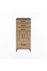 Arges Dolap Tek Raflı 4 Çekmeceli 2 Kapaklı 60x30x134