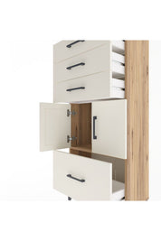 Arges Dolap Tek Raflı 4 Çekmeceli 2 Kapaklı 60x30x134 - S17M076V7A