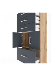 Arges Dolap Tek Raflı 4 Çekmeceli 2 Kapaklı 60x30x134 - S17M076V8A