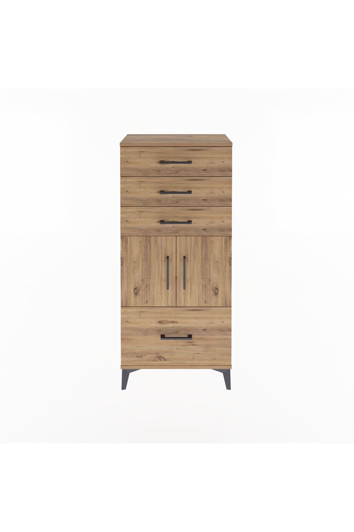 Arges Dolap Tek Raflı 4 Çekmeceli 2 Kapaklı 60x30x134 - S17M076V9A