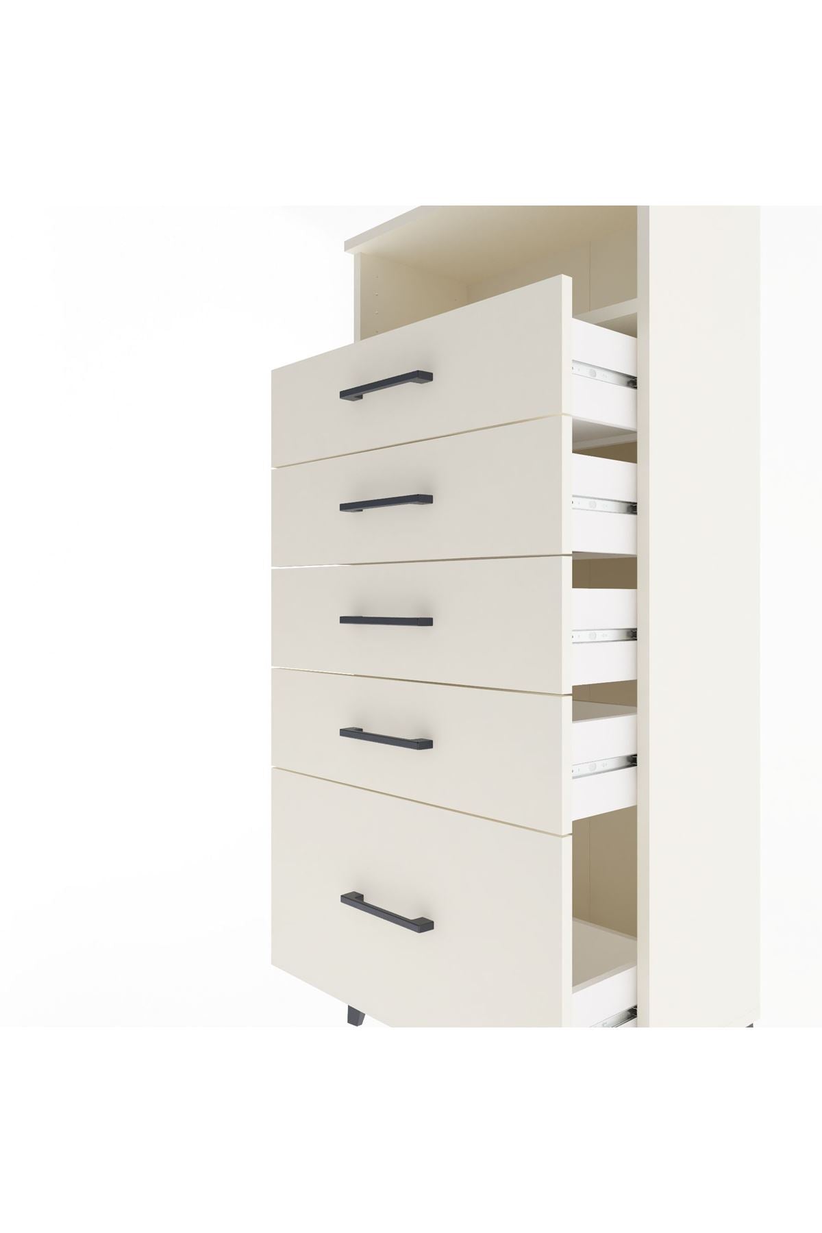 Arges Dolap Tek Raflı 5 Çekmeceli 60x30x134 - S17M077V1A