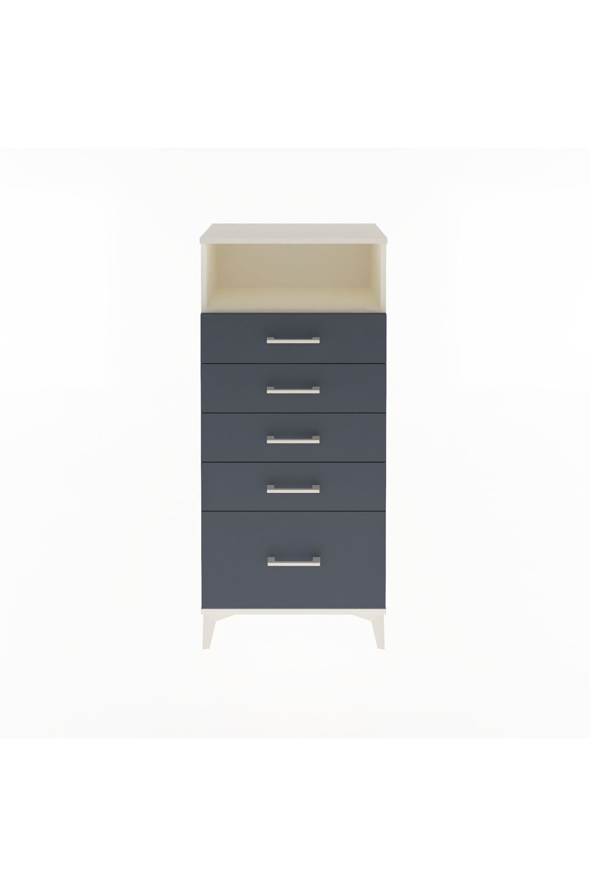 Arges Dolap Tek Raflı 5 Çekmeceli 60x30x134 - S17M077V2A