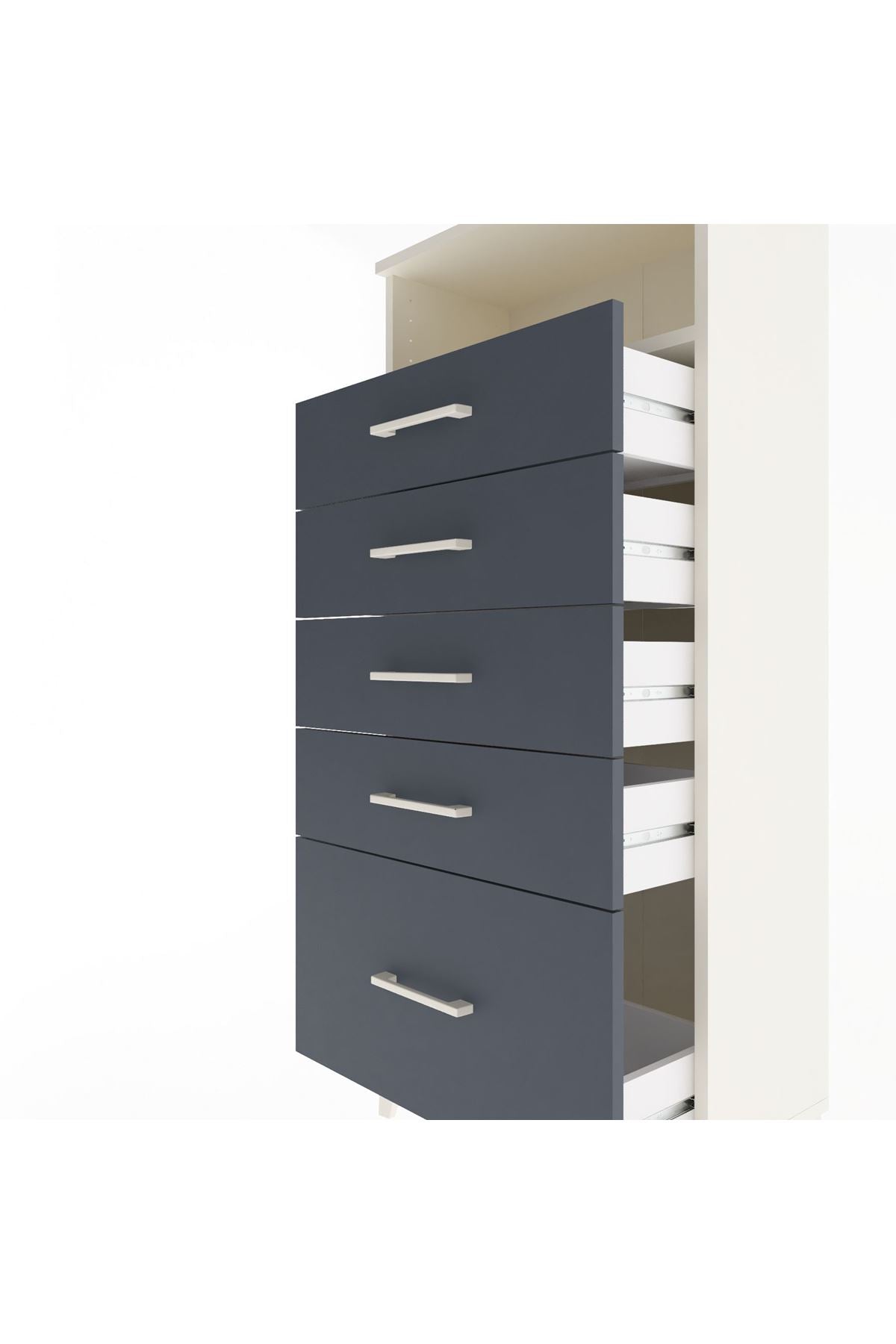 Arges Dolap Tek Raflı 5 Çekmeceli 60x30x134 - S17M077V2A
