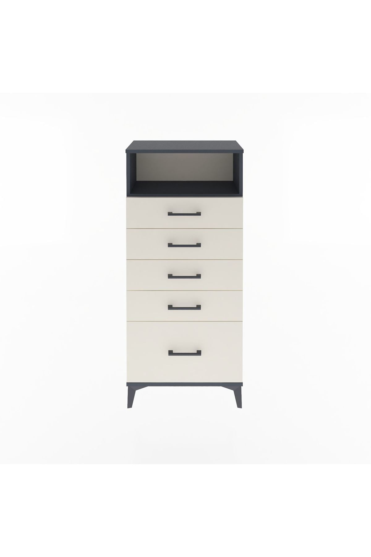 Arges Dolap Tek Raflı 5 Çekmeceli 60x30x134 - S17M077V4A