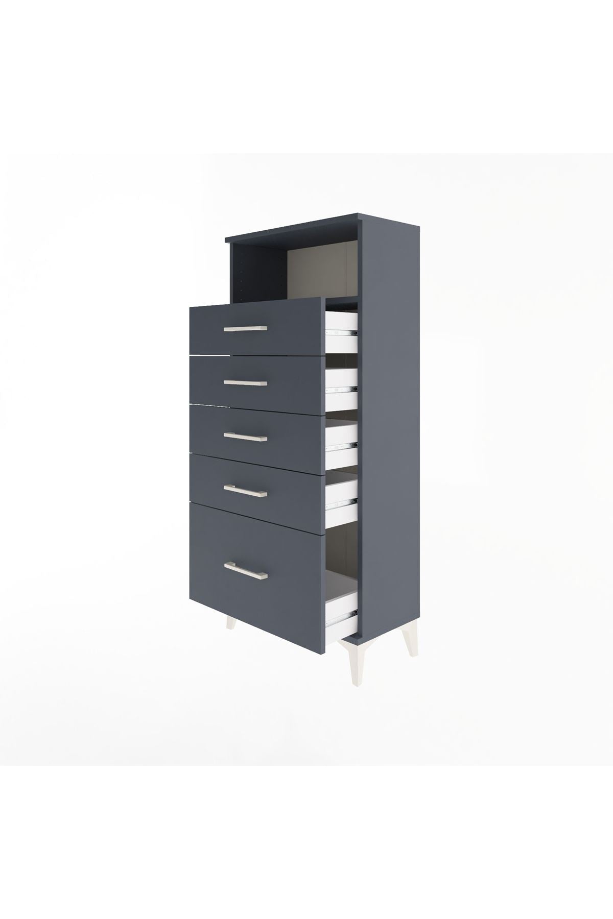 Arges Dolap Tek Raflı 5 Çekmeceli 60x30x134 - S17M077V5A