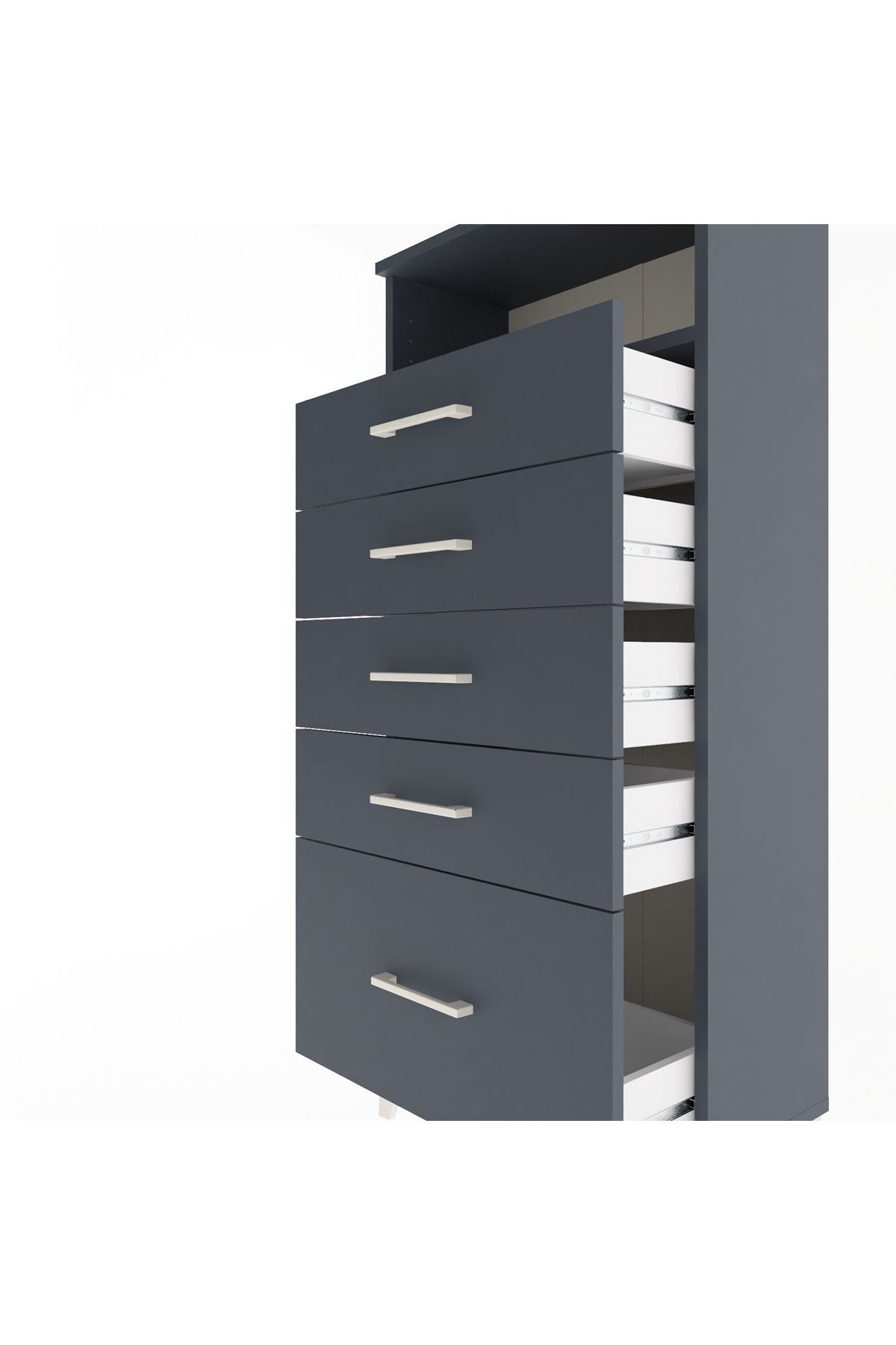 Arges Dolap Tek Raflı 5 Çekmeceli 60x30x134 - S17M077V5A
