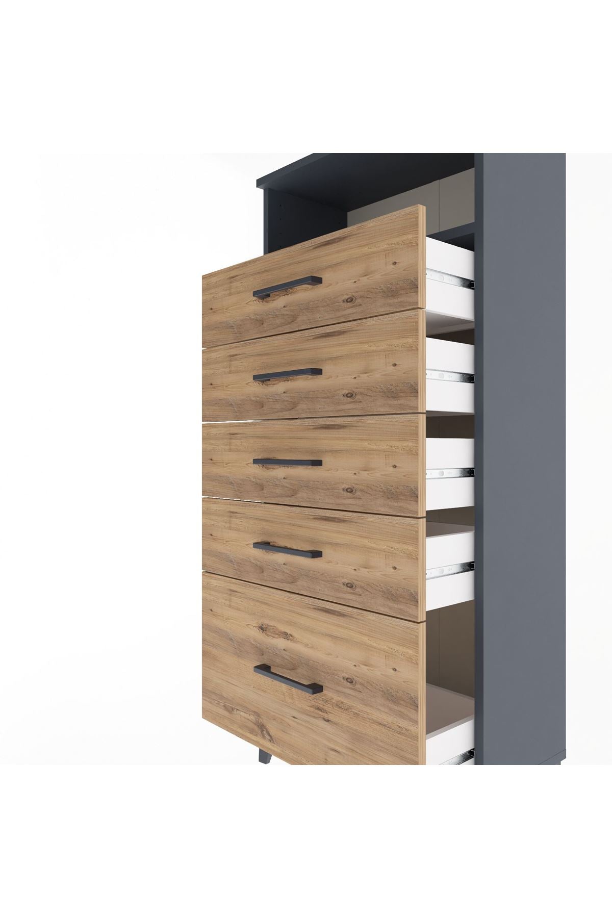Arges Dolap Tek Raflı 5 Çekmeceli 60x30x134 - S17M077V6A
