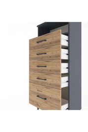 Arges Dolap Tek Raflı 5 Çekmeceli 60x30x134 - S17M077V6A