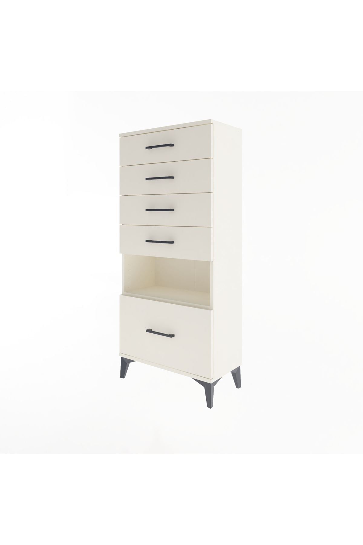 Arges Dolap Tek Raflı 5 Çekmeceli 60x30x134 - S17M078V1A