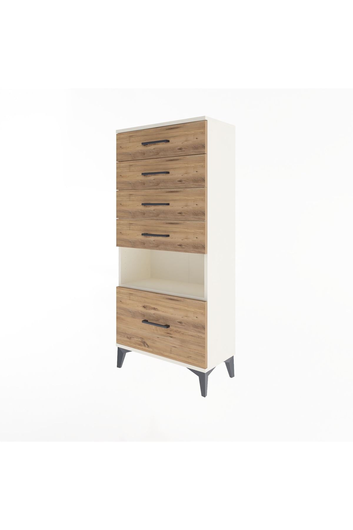 Arges Dolap Tek Raflı 5 Çekmeceli 60x30x134 - S17M078V3A