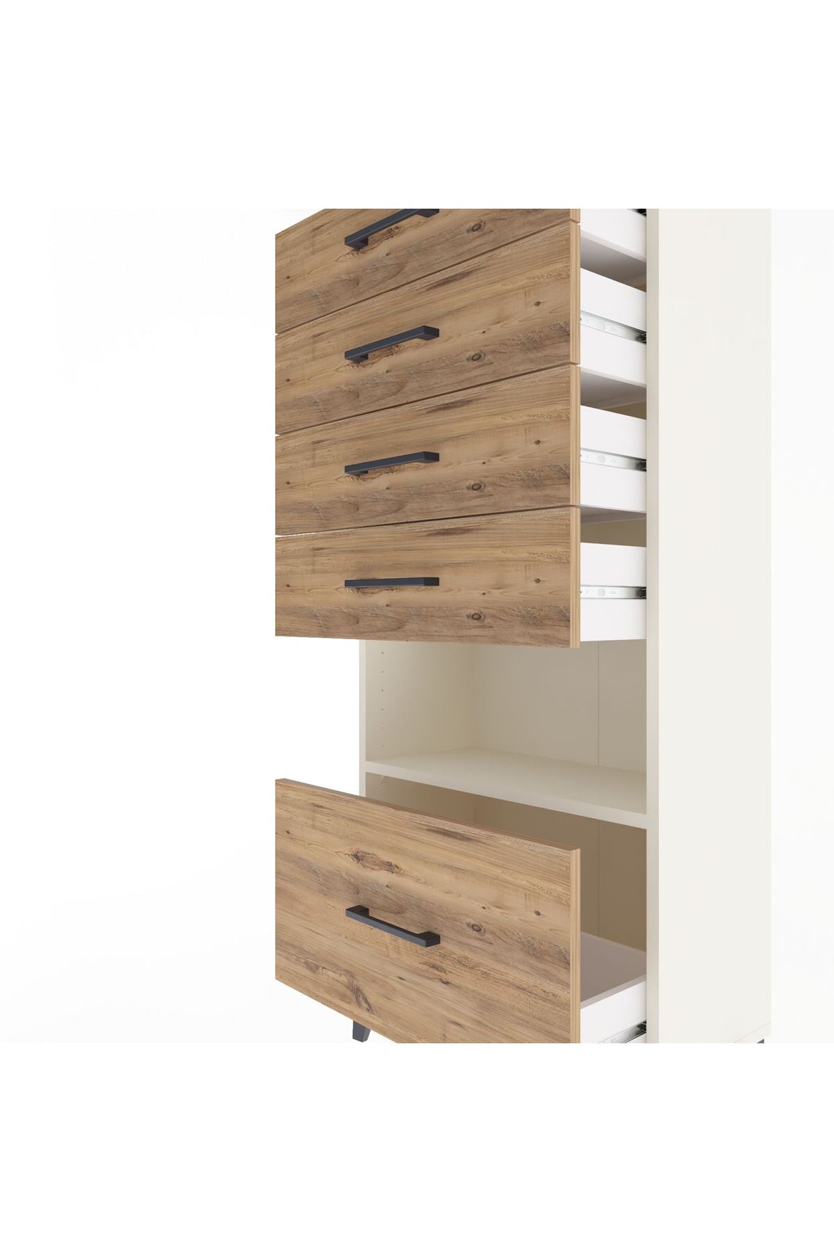 Arges Dolap Tek Raflı 5 Çekmeceli 60x30x134 - S17M078V3A