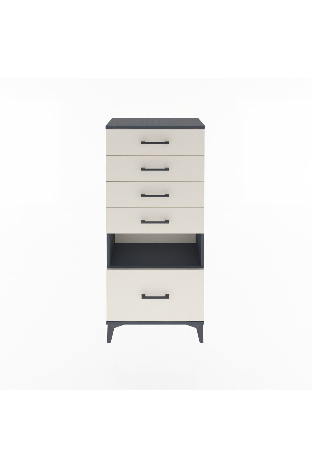 Arges Dolap Tek Raflı 5 Çekmeceli 60x30x134 - S17M078V4A