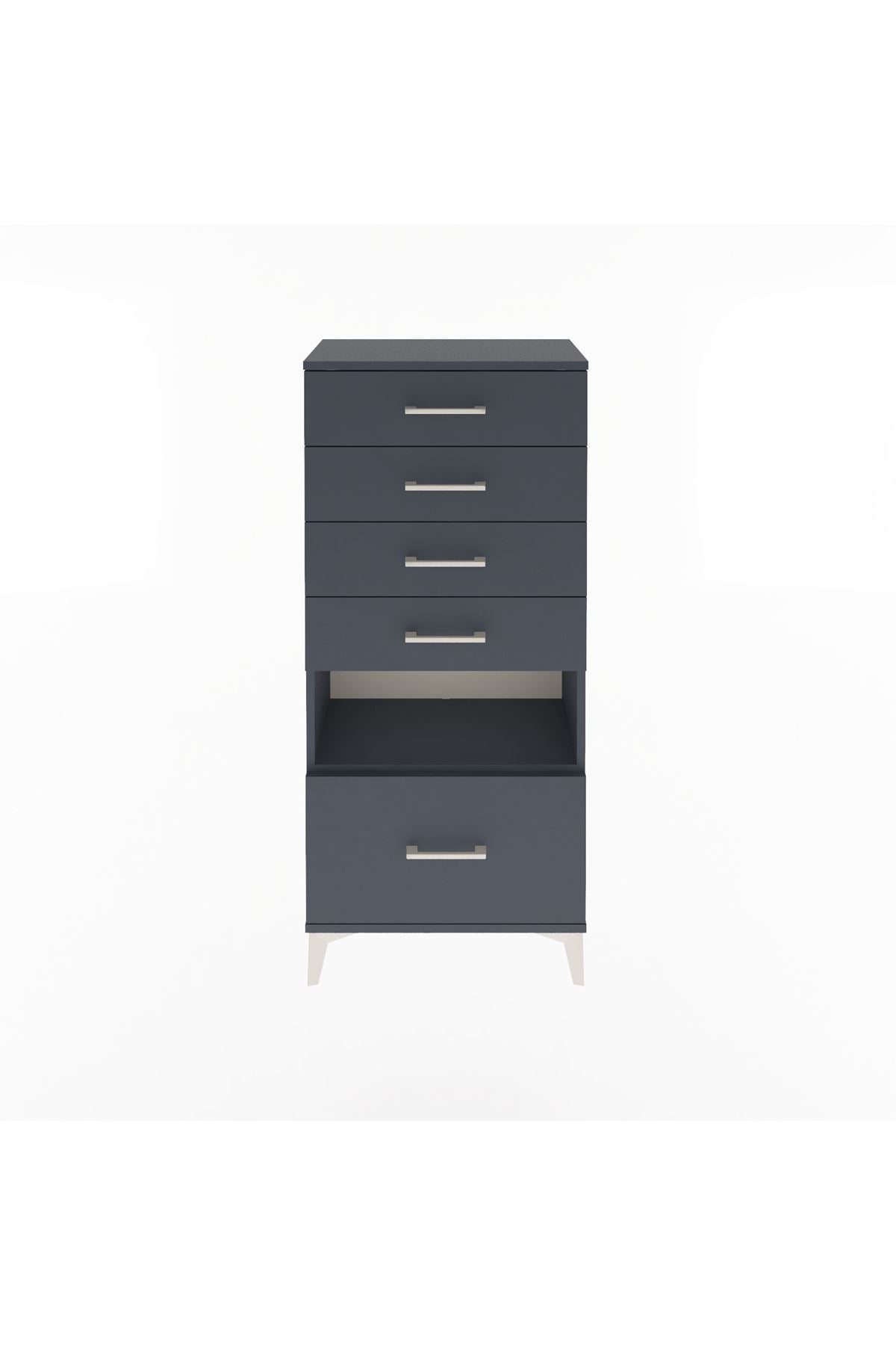 Arges Dolap Tek Raflı 5 Çekmeceli 60x30x134 - S17M078V5A