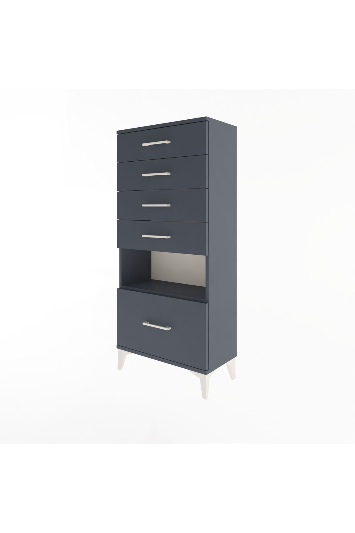 Arges Dolap Tek Raflı 5 Çekmeceli 60x30x134 - S17M078V5A