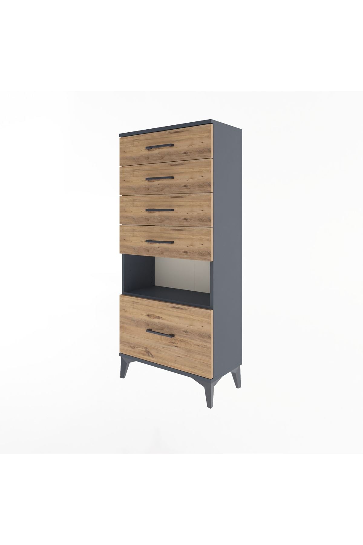 Arges Dolap Tek Raflı 5 Çekmeceli 60x30x134 - S17M078V6A