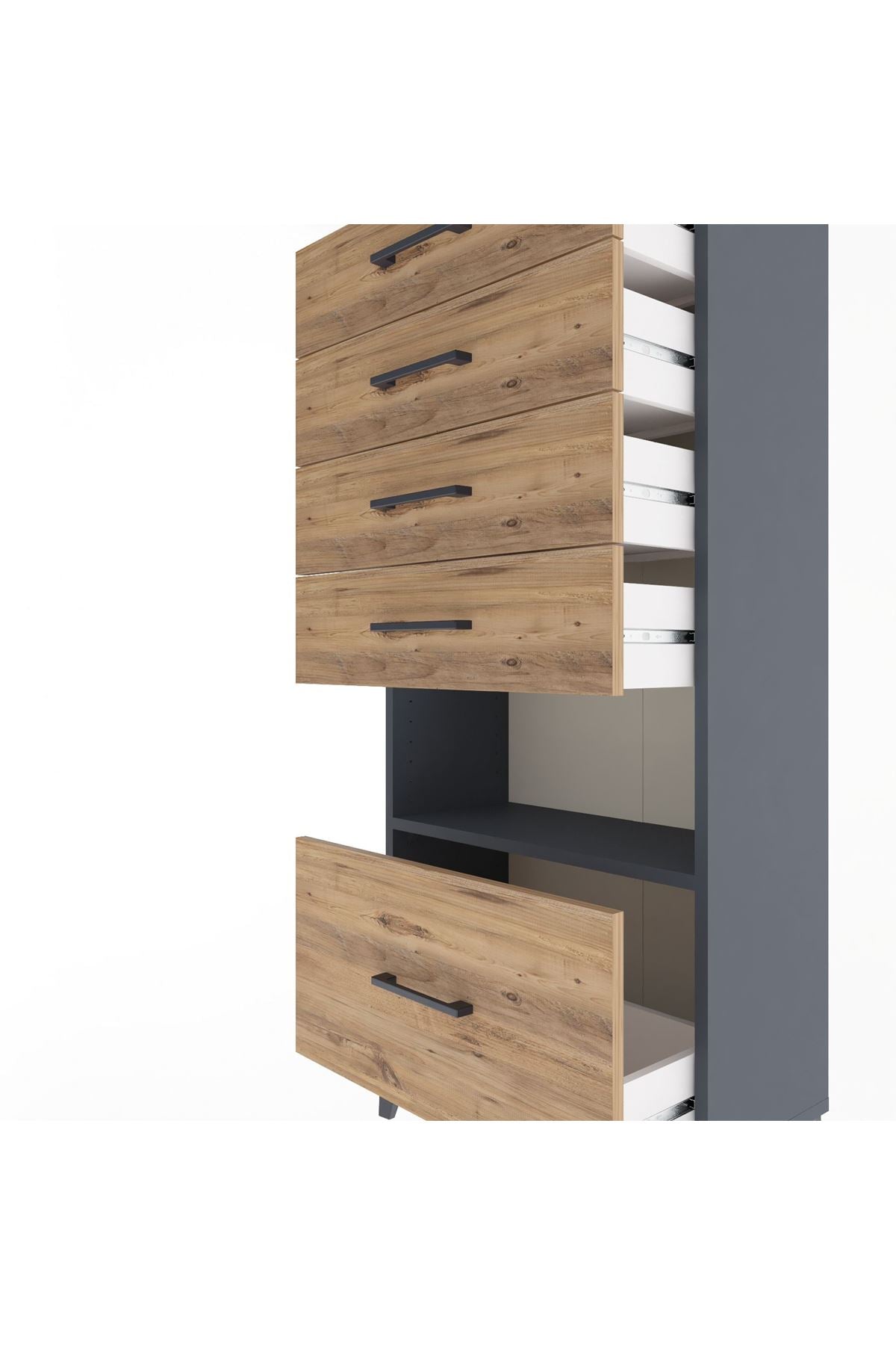 Arges Dolap Tek Raflı 5 Çekmeceli 60x30x134 - S17M078V6A