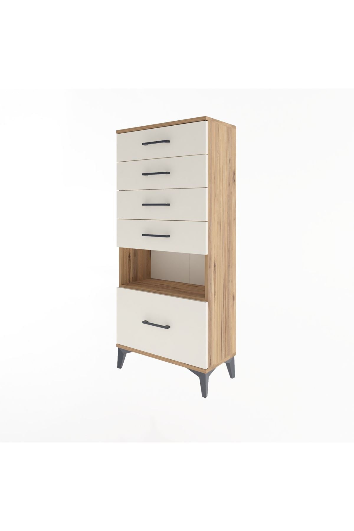 Arges Dolap Tek Raflı 5 Çekmeceli 60x30x134 - S17M078V7A