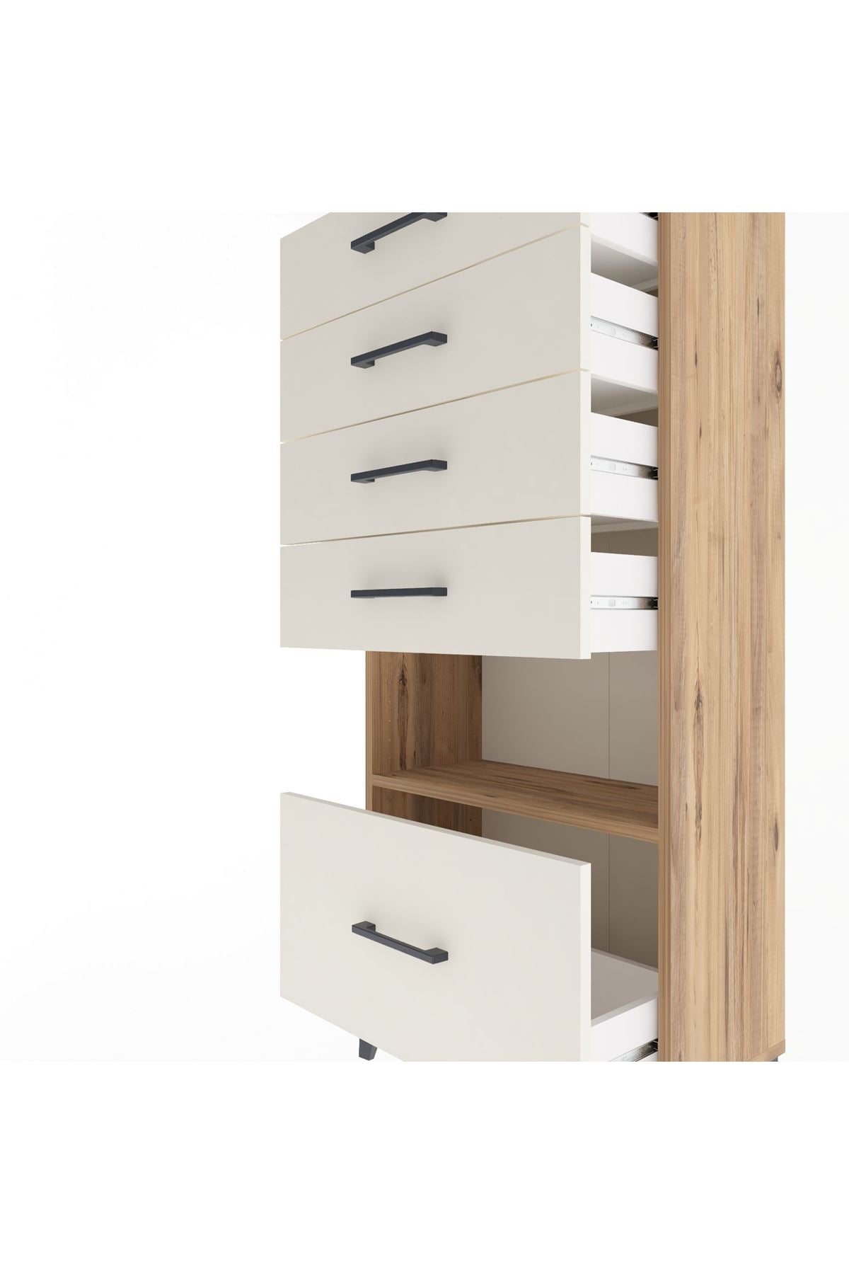 Arges Dolap Tek Raflı 5 Çekmeceli 60x30x134 - S17M078V7A