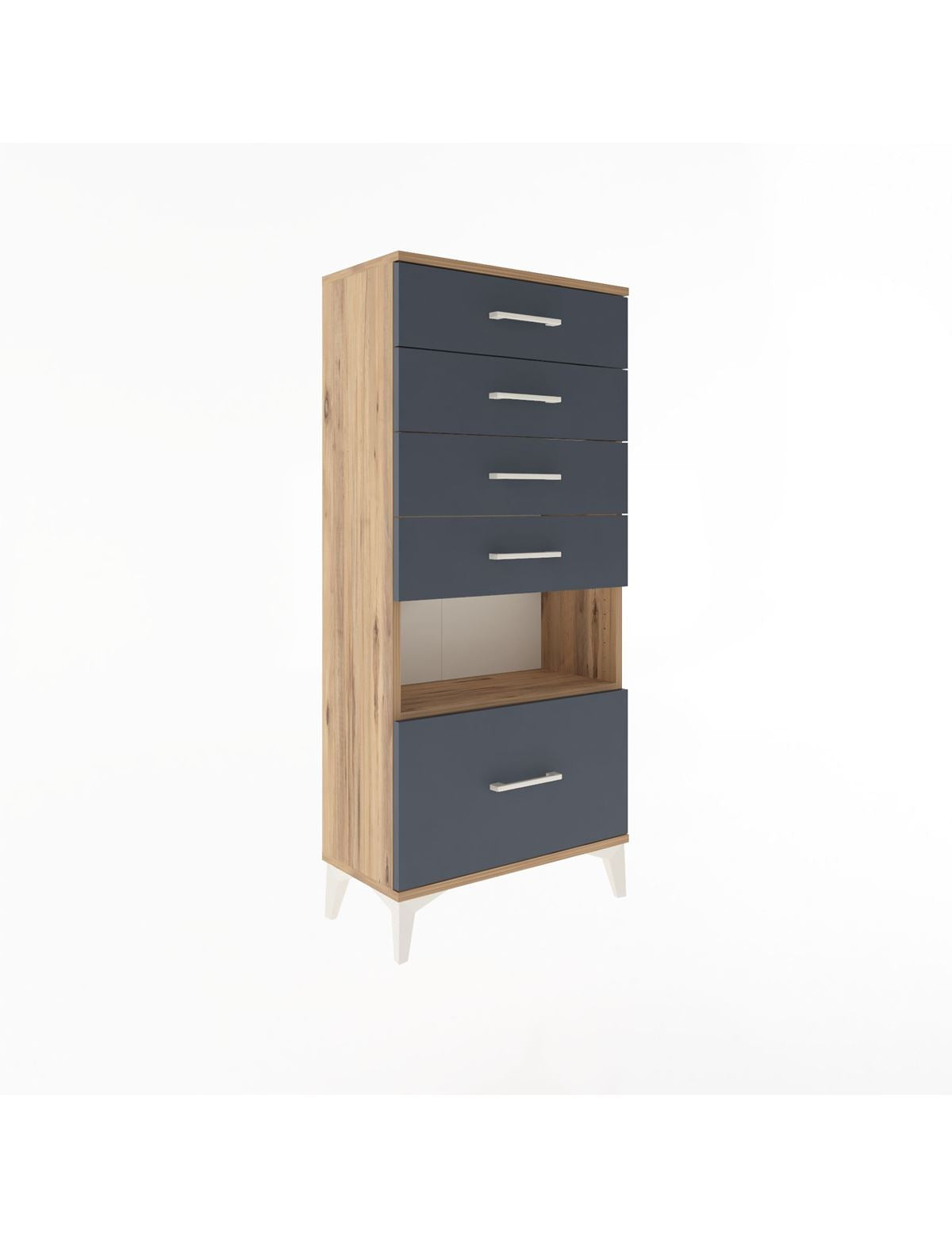 Arges Dolap Tek Raflı 5 Çekmeceli 60x30x134 - S17M078V8A