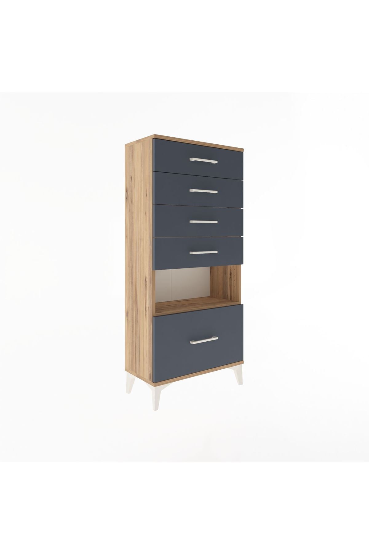 Arges Dolap Tek Raflı 5 Çekmeceli 60x30x134 - S17M078V8A