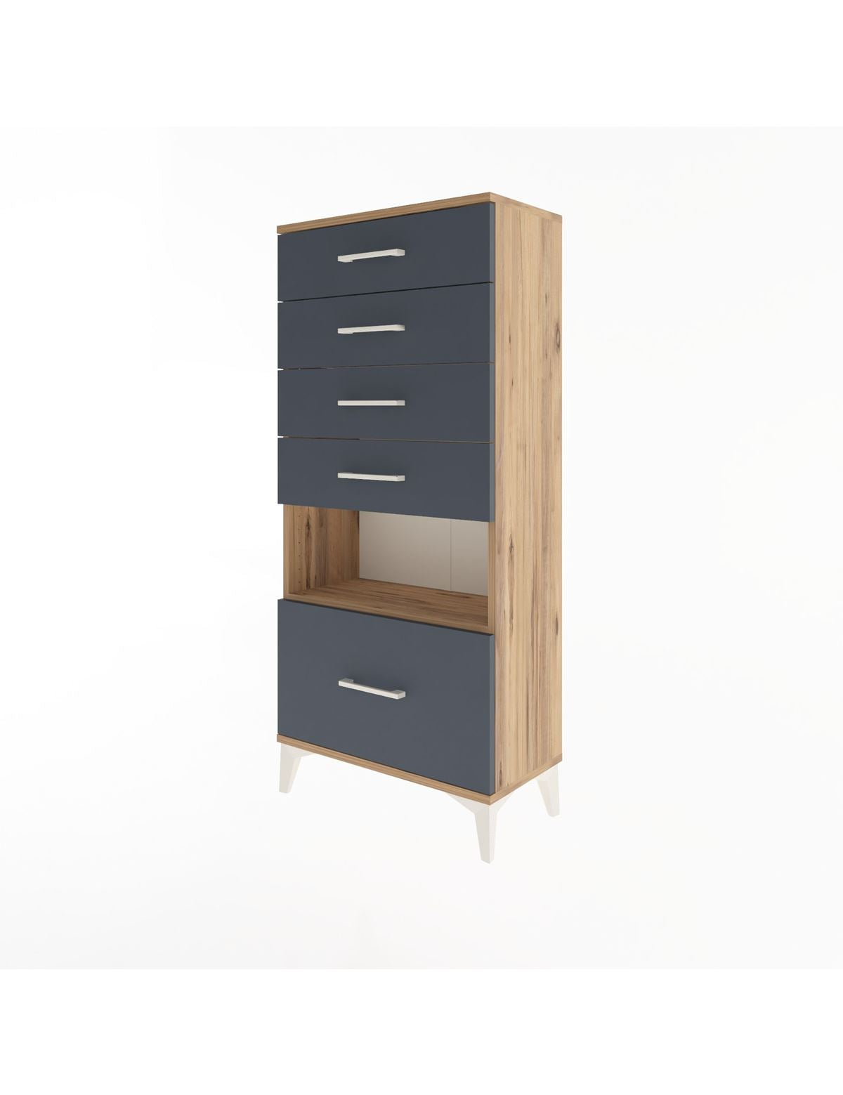 Arges Dolap Tek Raflı 5 Çekmeceli 60x30x134 - S17M078V8A