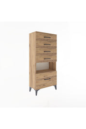 Arges Dolap Tek Raflı 5 Çekmeceli 60x30x134 - S17M078V9A