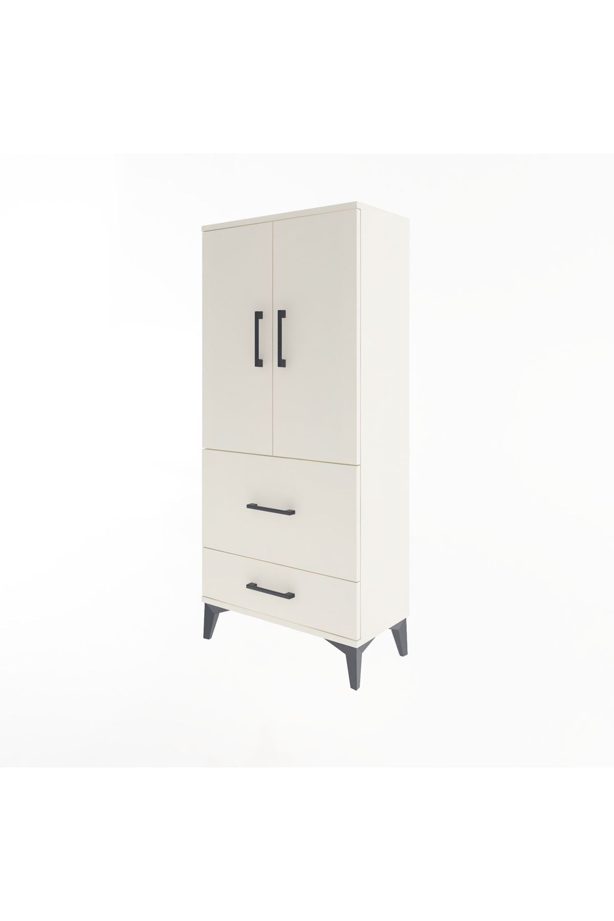 Arges Dolap Tek Raflı 2 Çekmeceli 2 Kapaklı 60x30x134 - S17M079V1A