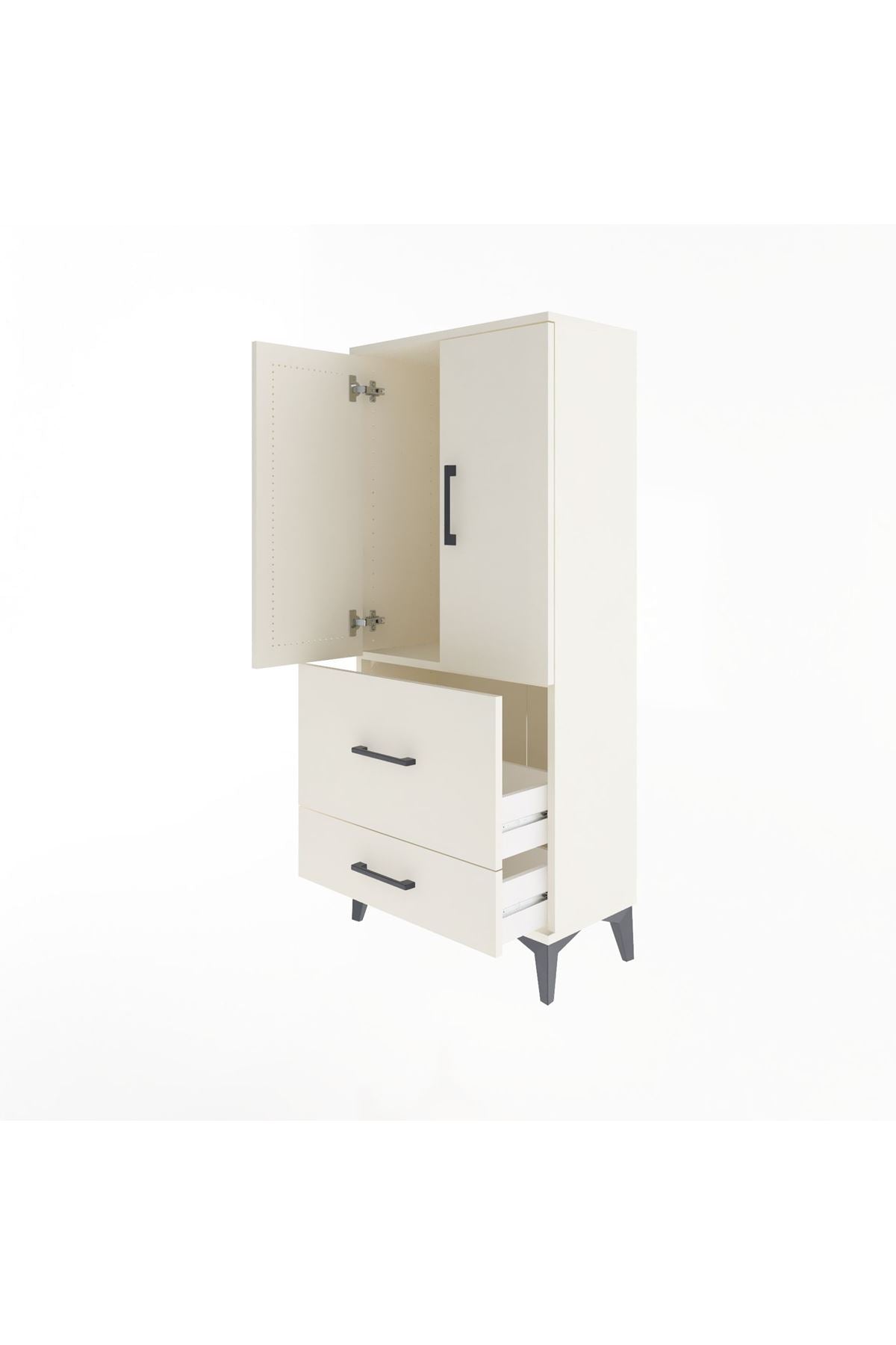 Arges Dolap Tek Raflı 2 Çekmeceli 2 Kapaklı 60x30x134 - S17M079V1A