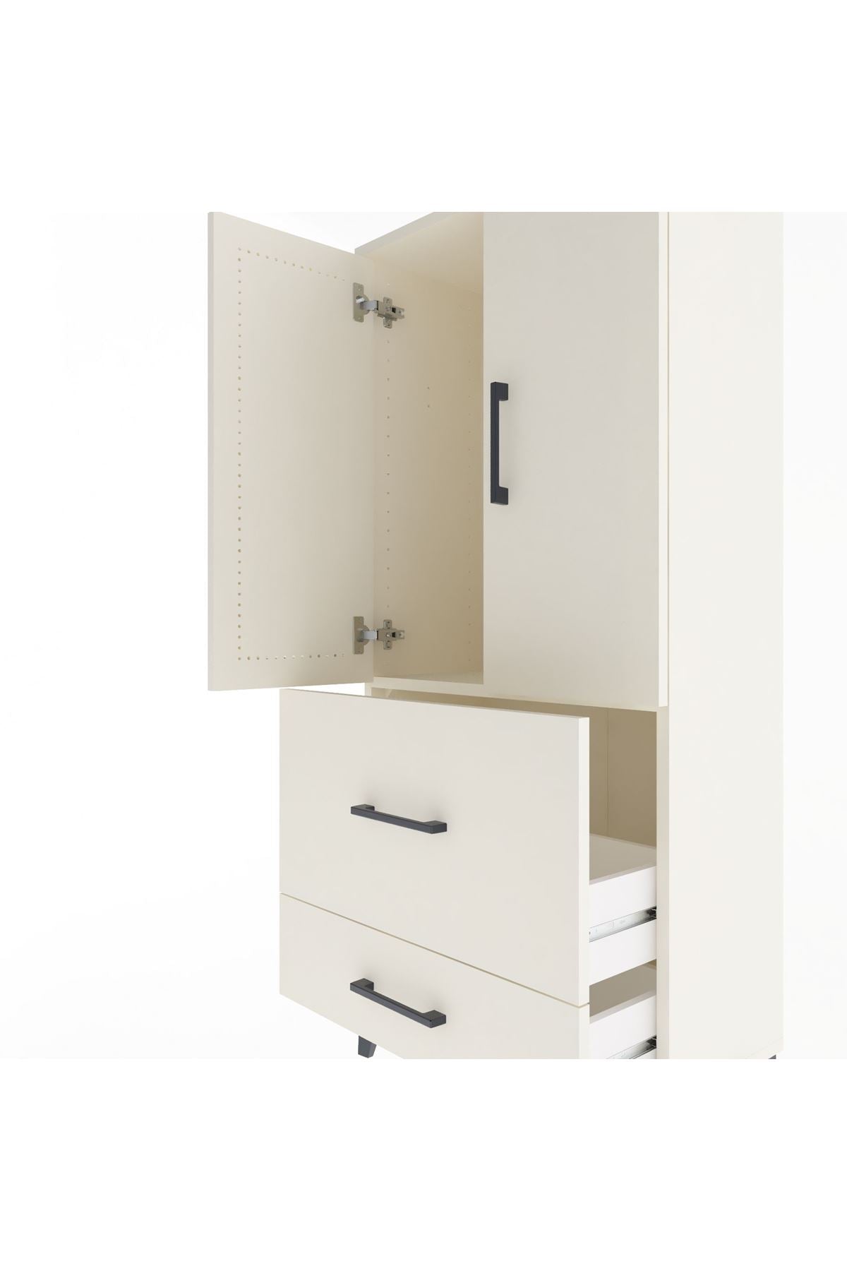 Arges Dolap Tek Raflı 2 Çekmeceli 2 Kapaklı 60x30x134 - S17M079V1A