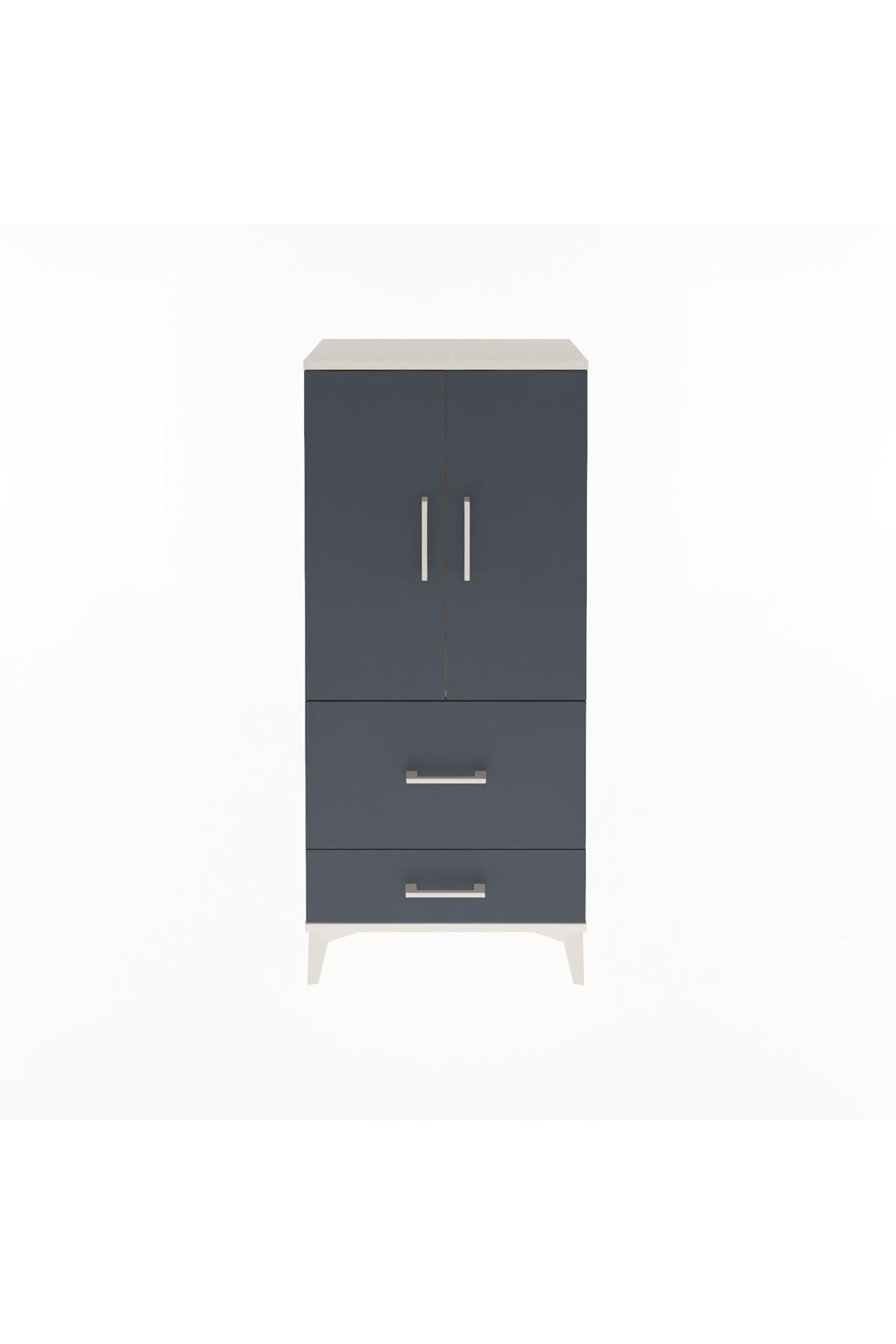 Arges Dolap Tek Raflı 2 Çekmeceli 2 Kapaklı 60x30x134 - S17M079V2A