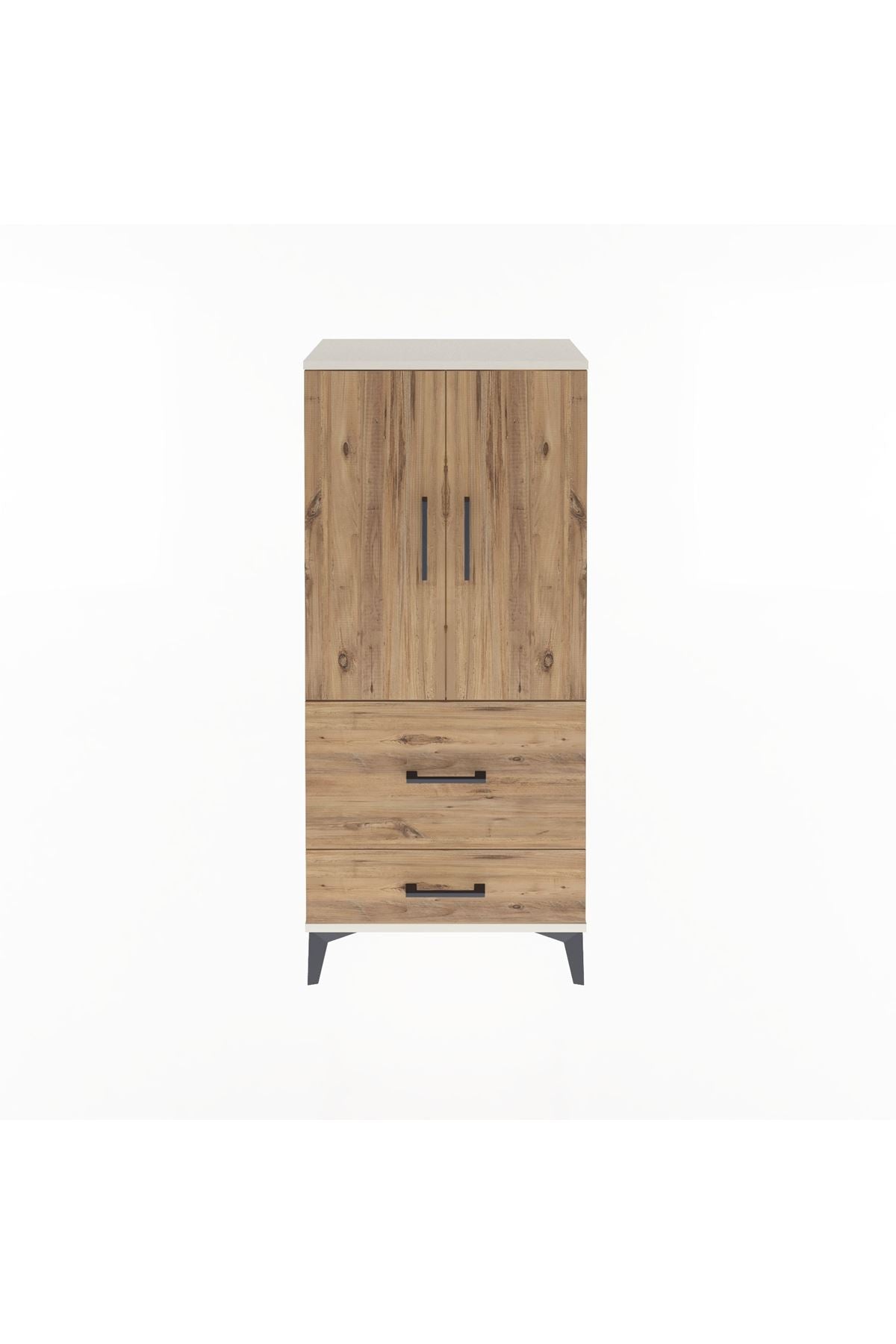Arges Dolap Tek Raflı 2 Çekmeceli 2 Kapaklı 60x30x134 - S17M079V3A