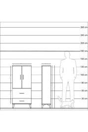 Arges Dolap Tek Raflı 2 Çekmeceli 2 Kapaklı 60x30x134 - S17M079V4A