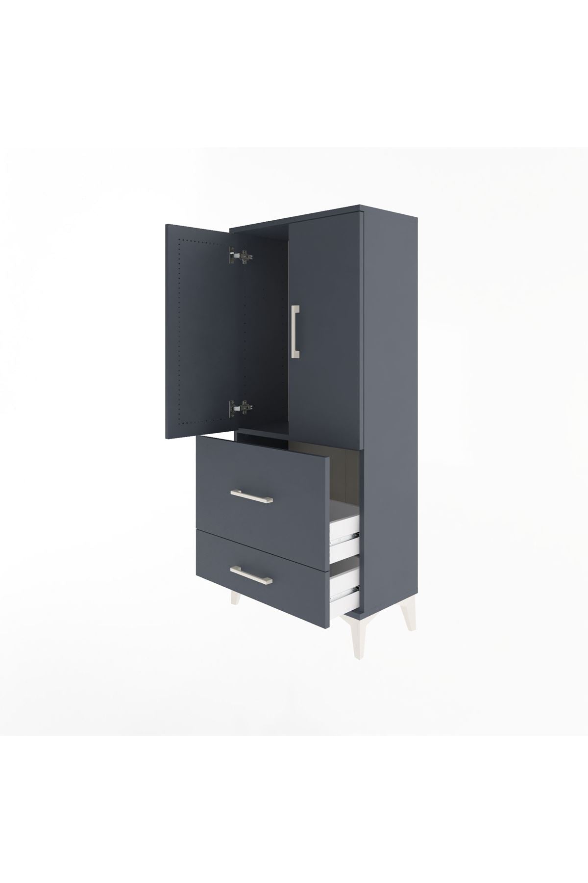 Arges Dolap Tek Raflı 2 Çekmeceli 2 Kapaklı 60x30x134 - S17M079V5A