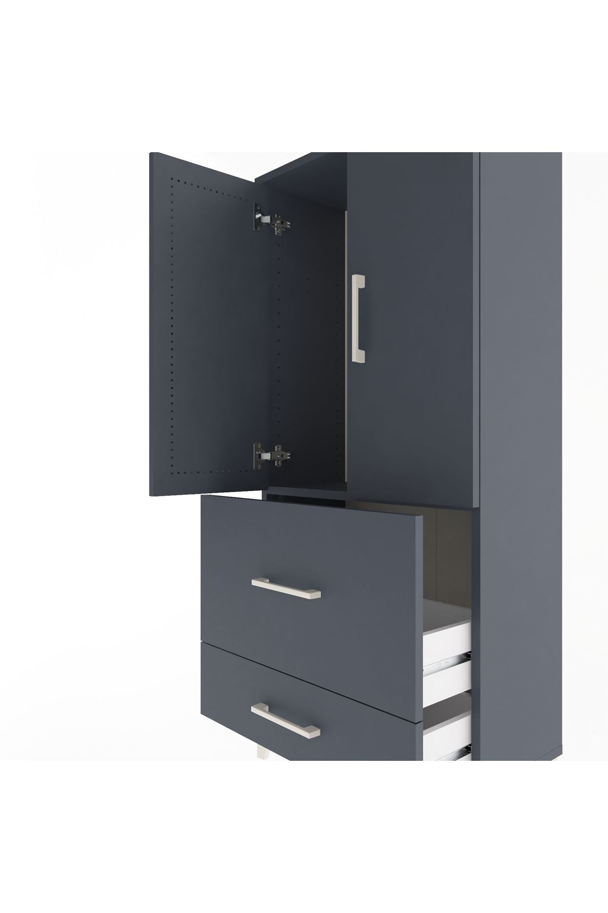 Arges Dolap Tek Raflı 2 Çekmeceli 2 Kapaklı 60x30x134 - S17M079V5A