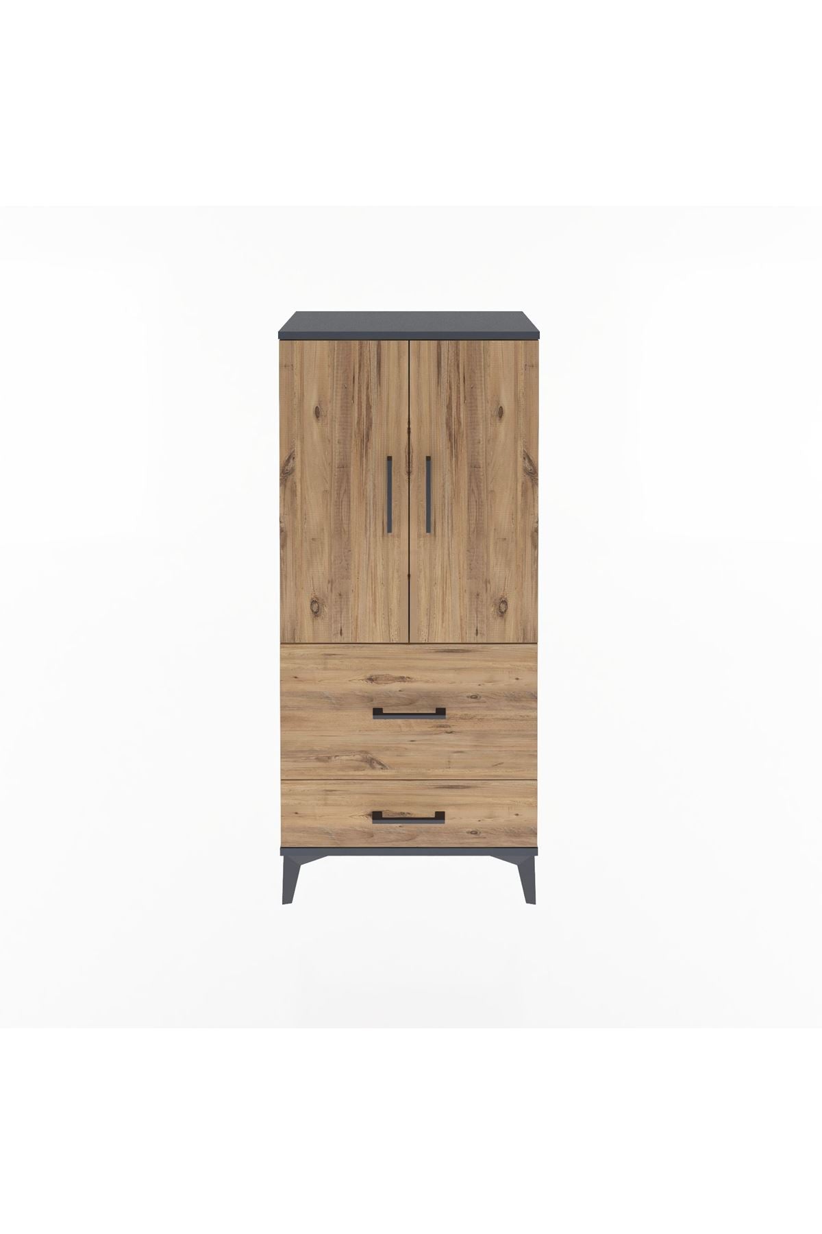 Arges Dolap Tek Raflı 2 Çekmeceli 2 Kapaklı 60x30x134 - S17M079V6A
