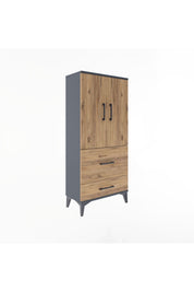 Arges Dolap Tek Raflı 2 Çekmeceli 2 Kapaklı 60x30x134 - S17M079V6A