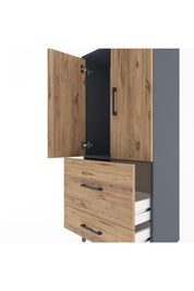 Arges Dolap Tek Raflı 2 Çekmeceli 2 Kapaklı 60x30x134 - S17M079V6A