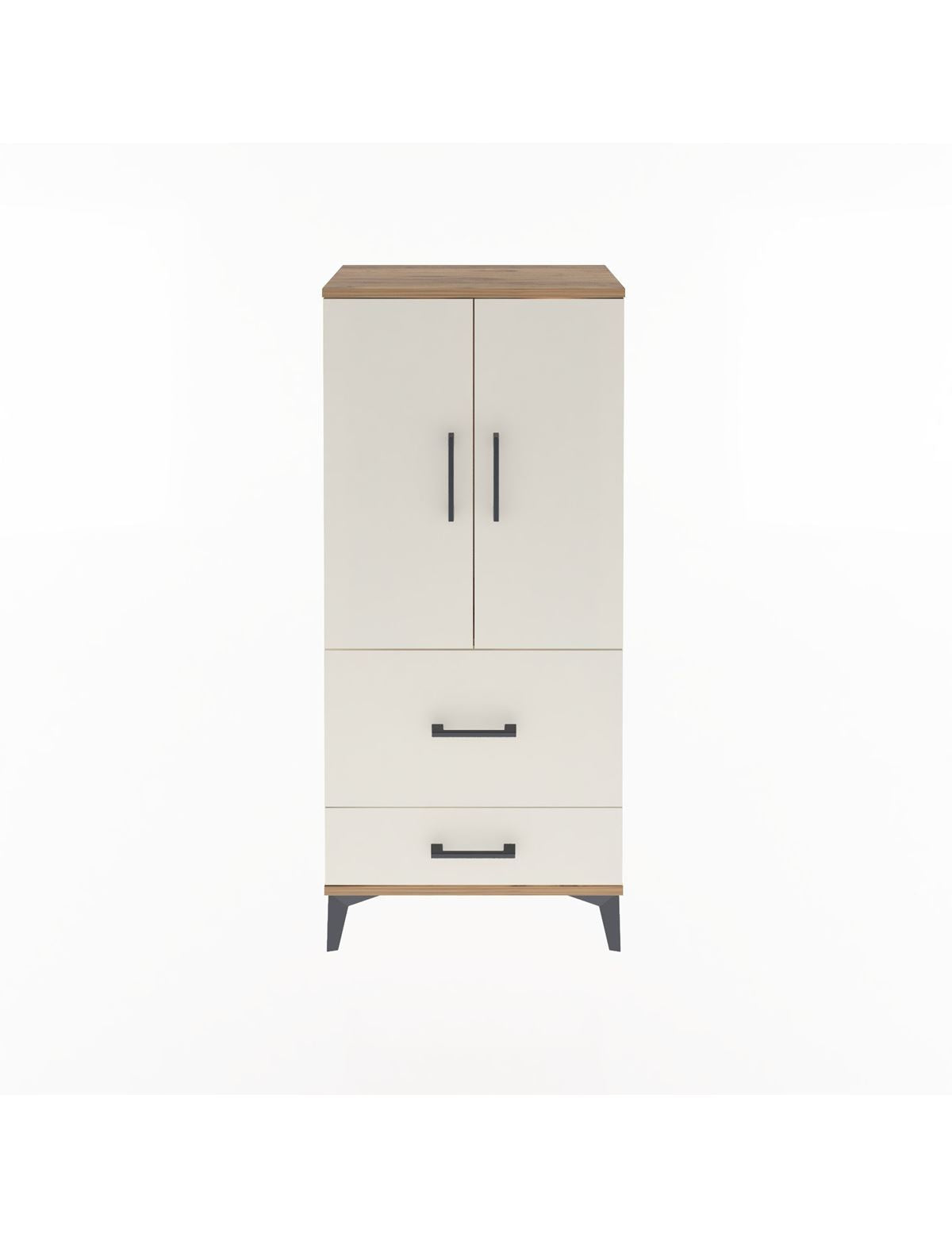 Arges Dolap Tek Raflı 2 Çekmeceli 2 Kapaklı 60x30x134 - S17M079V7A