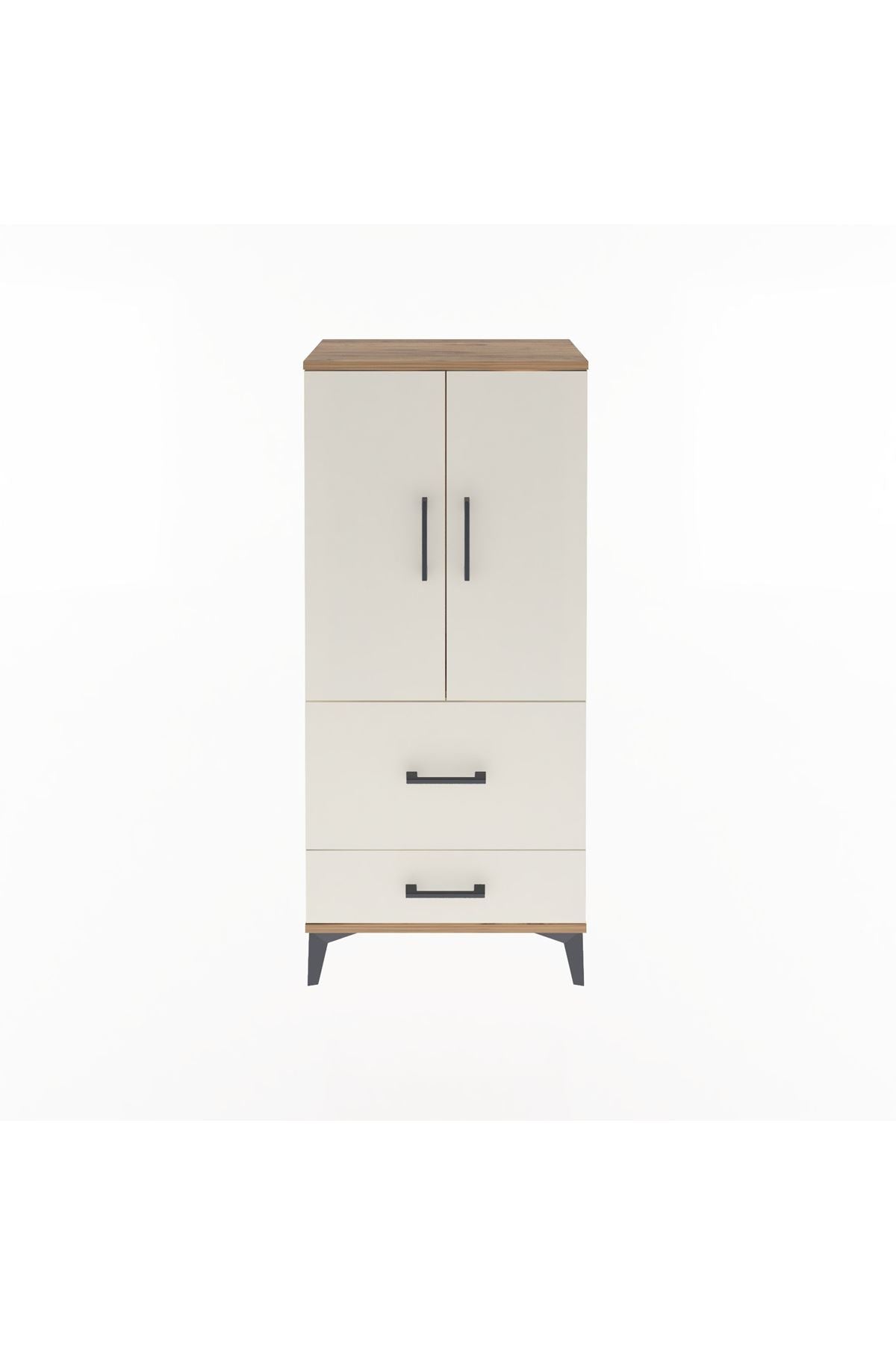 Arges Dolap Tek Raflı 2 Çekmeceli 2 Kapaklı 60x30x134 - S17M079V7A