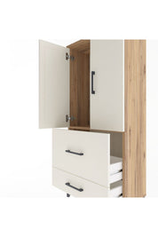 Arges Dolap Tek Raflı 2 Çekmeceli 2 Kapaklı 60x30x134 - S17M079V7A