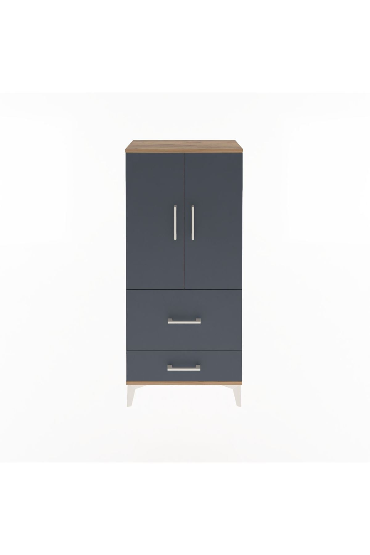 Arges Dolap Tek Raflı 2 Çekmeceli 2 Kapaklı 60x30x134 - S17M079V8A