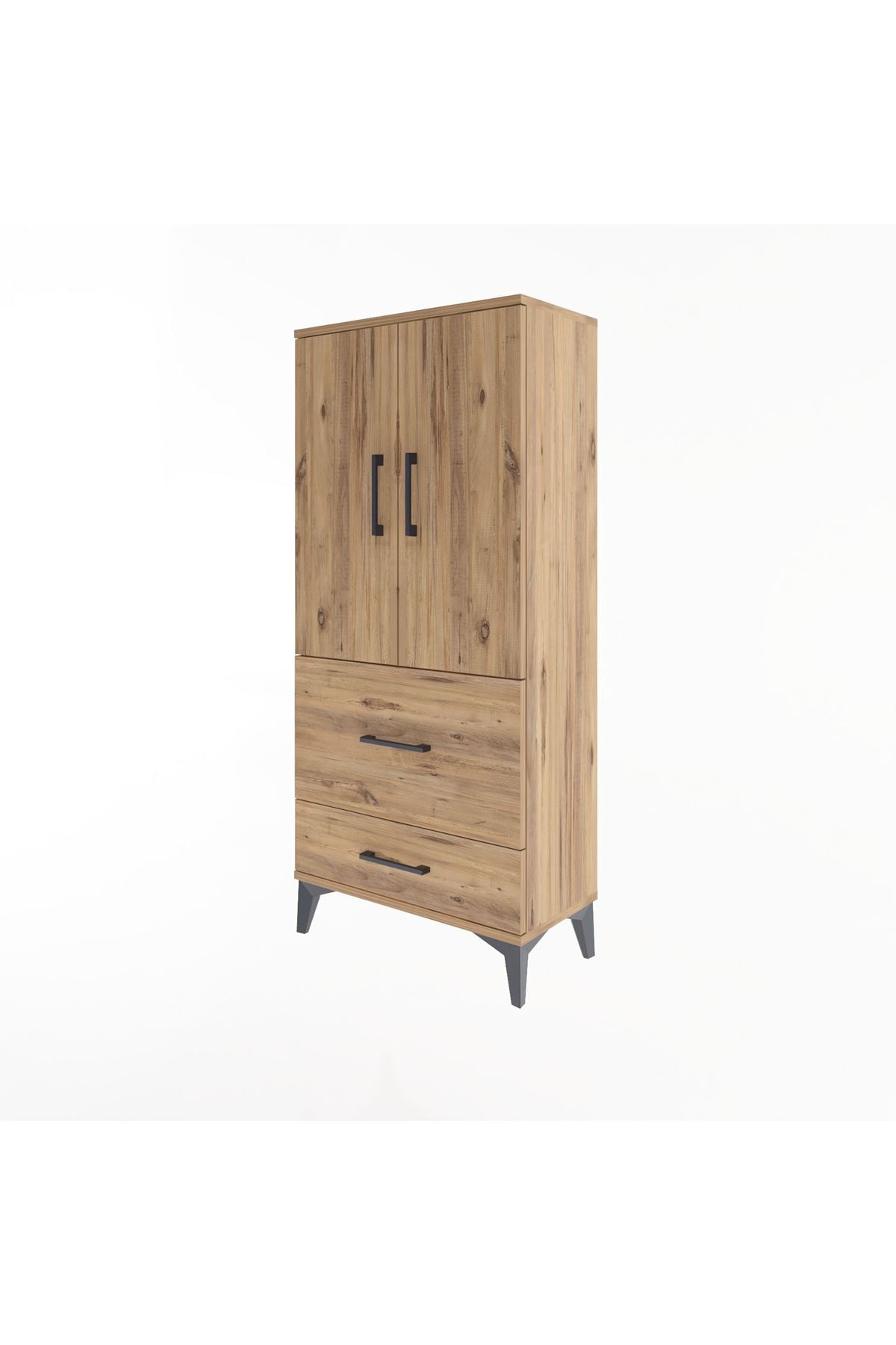 Arges Dolap Tek Raflı 2 Çekmeceli 2 Kapaklı 60x30x134 - S17M079V9A