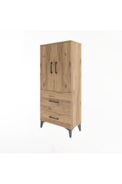 Arges Dolap Tek Raflı 2 Çekmeceli 2 Kapaklı 60x30x134 - S17M079V9A