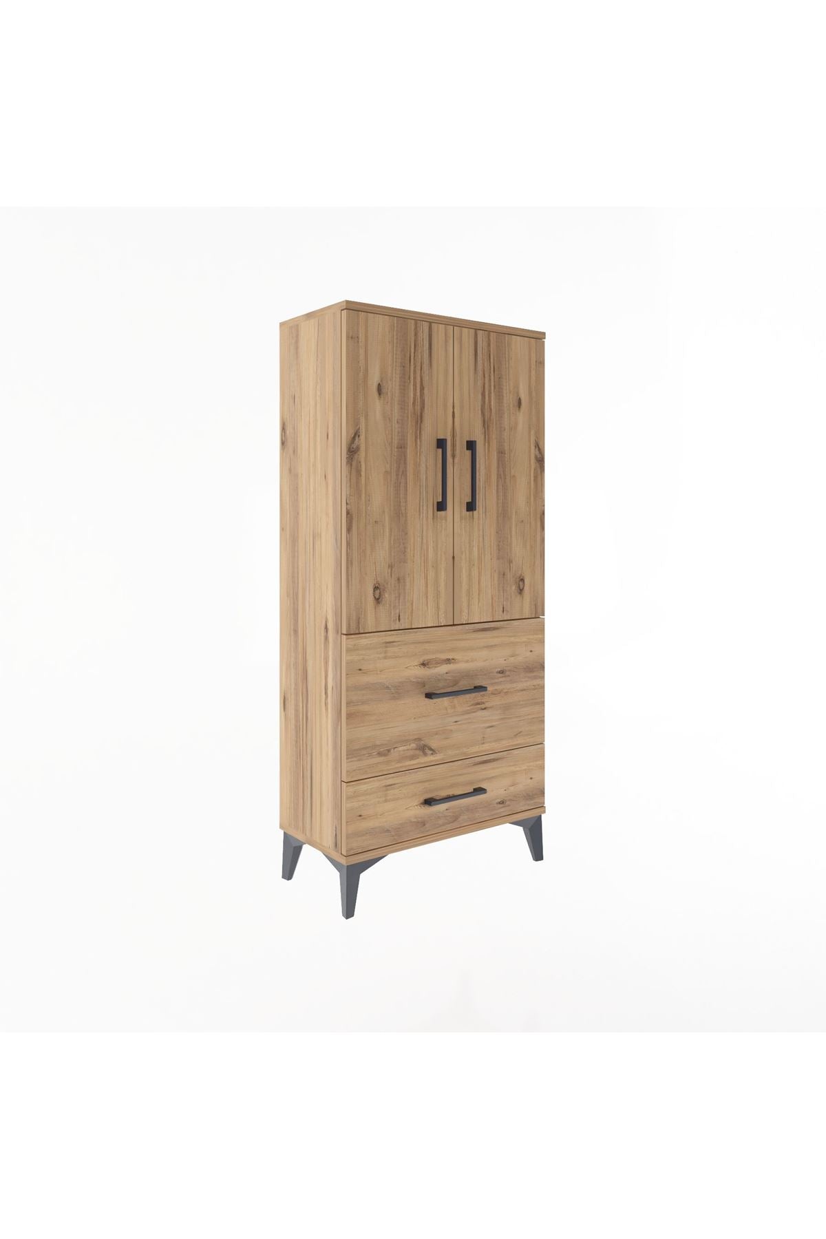 Arges Dolap Tek Raflı 2 Çekmeceli 2 Kapaklı 60x30x134 - S17M079V9A