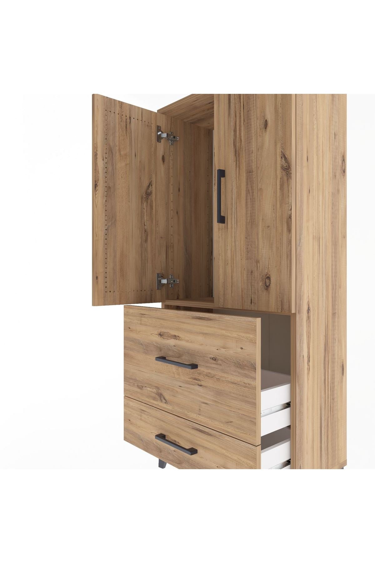Arges Dolap Tek Raflı 2 Çekmeceli 2 Kapaklı 60x30x134 - S17M079V9A