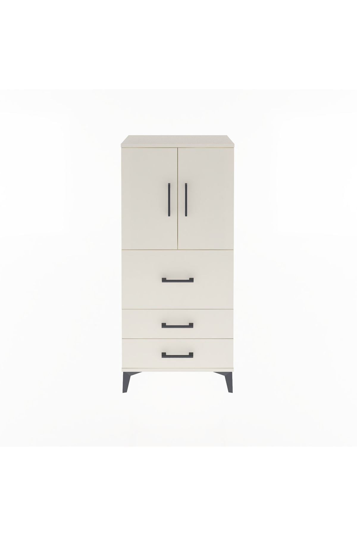 Arges Dolap Tek Raflı 3 Çekmeceli 2 Kapaklı 60x30x134 - S17M080V1A