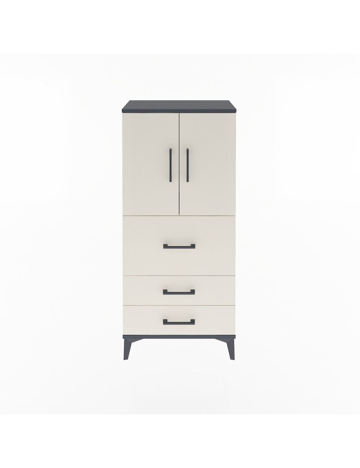 Arges Dolap Tek Raflı 3 Çekmeceli 2 Kapaklı 60x30x134 - S17M080V4A