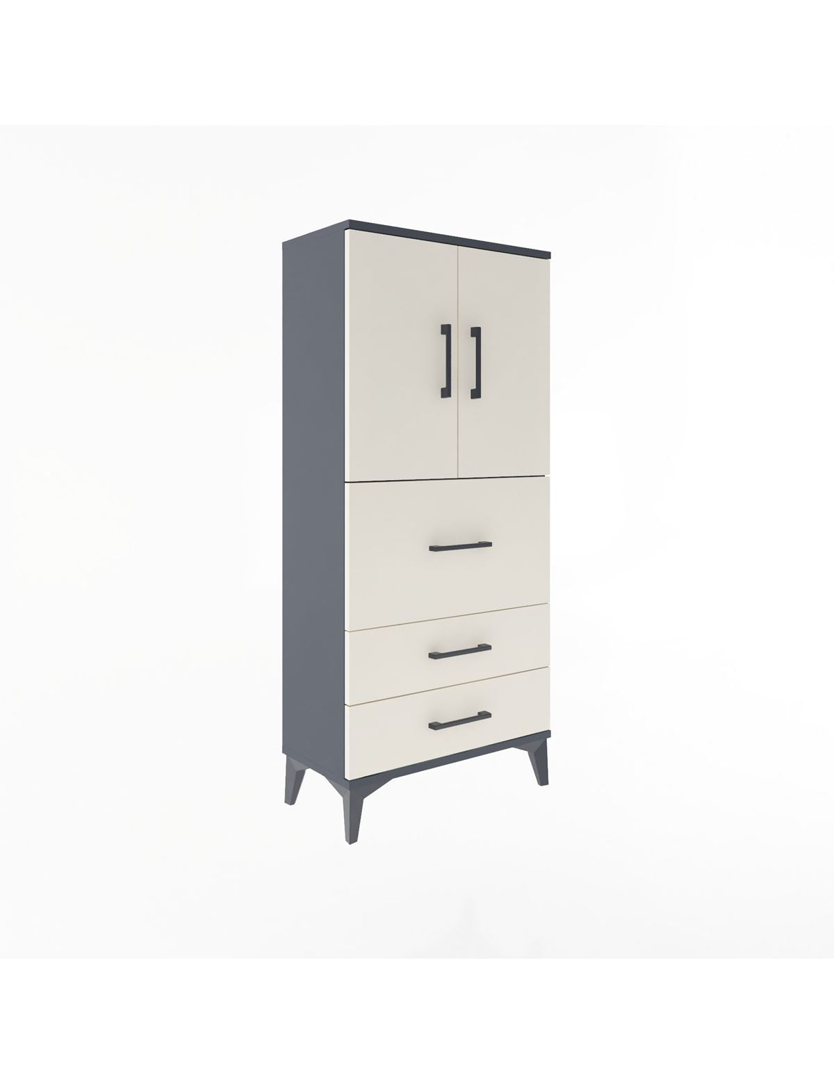 Arges Dolap Tek Raflı 3 Çekmeceli 2 Kapaklı 60x30x134 - S17M080V4A