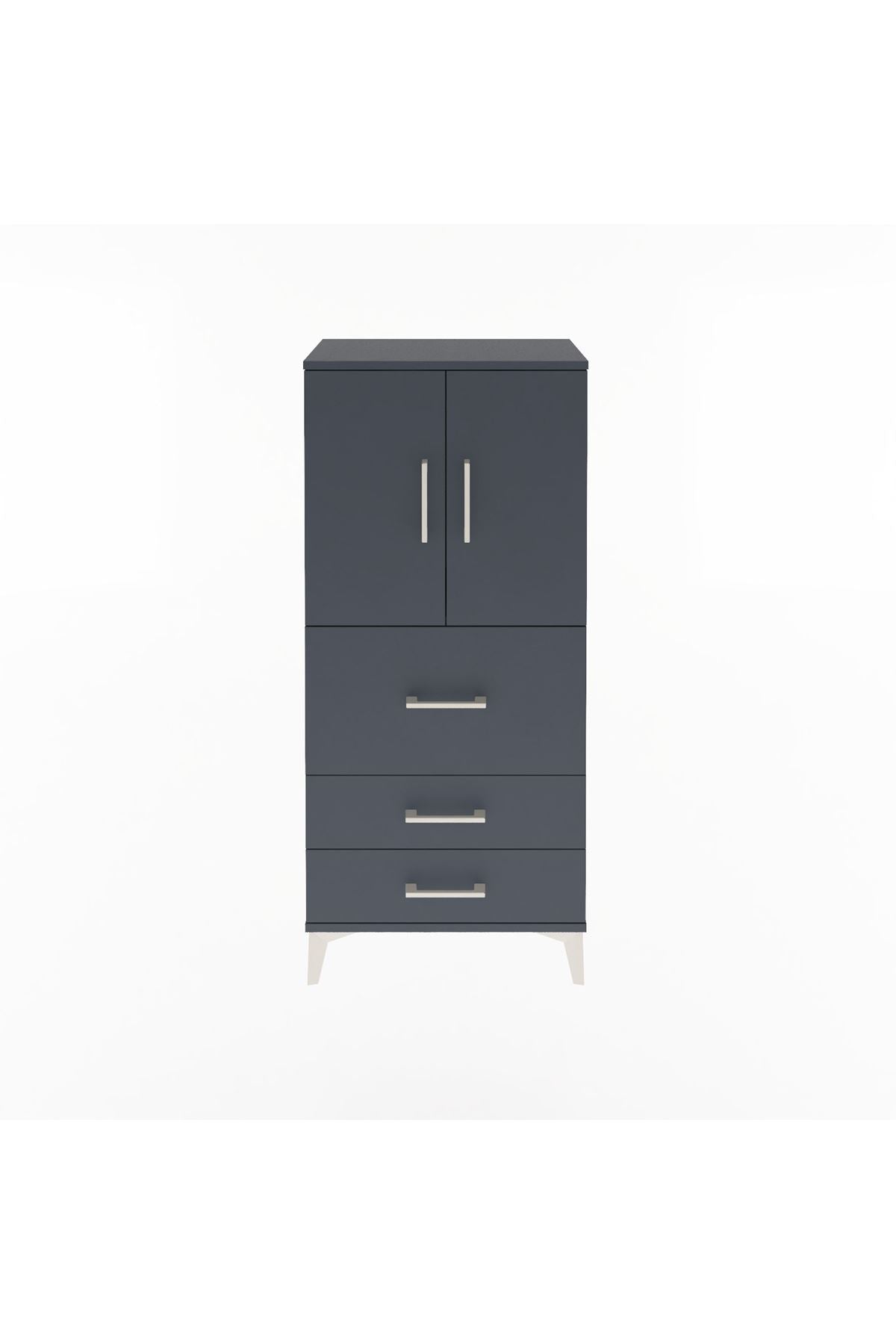 Arges Dolap Tek Raflı 3 Çekmeceli 2 Kapaklı 60x30x134 - S17M080V5A