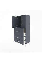Arges Dolap Tek Raflı 3 Çekmeceli 2 Kapaklı 60x30x134 - S17M080V5A